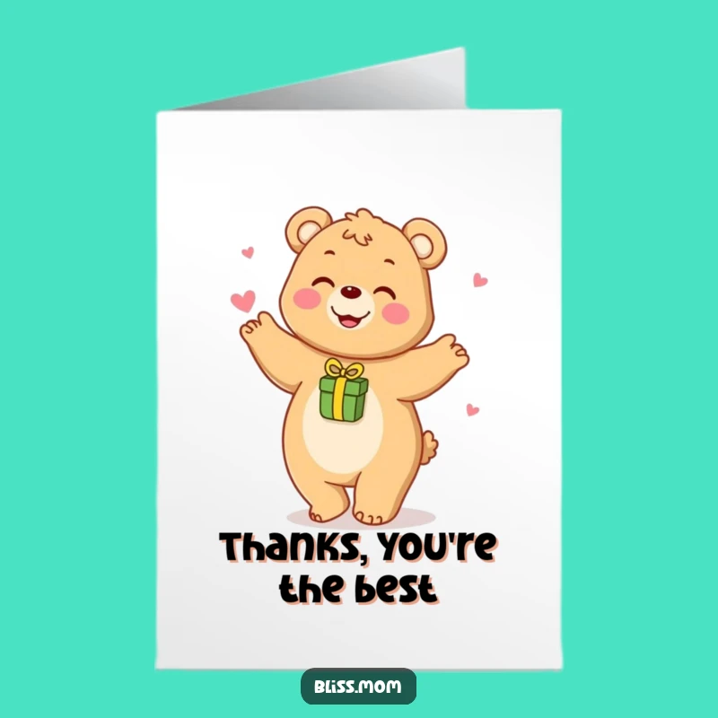 Free Printable Thank You Card: Funny Bear Mom Dance, Perfect DIY Downloadable Gift