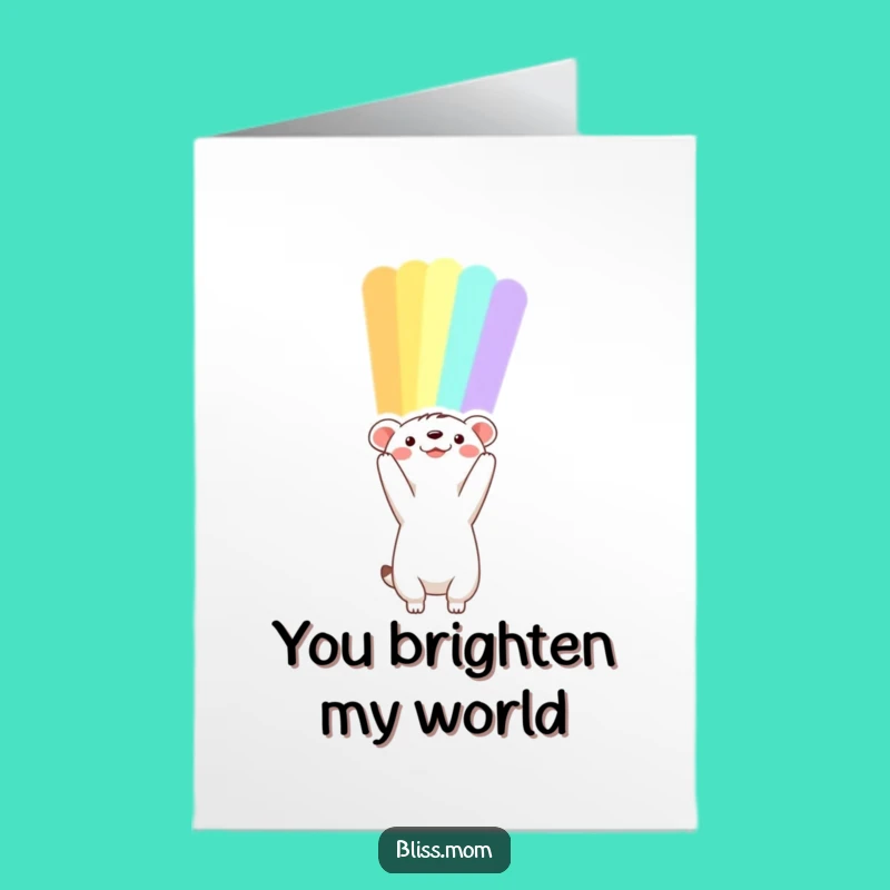 Free Printable Rainbow Gratitude Animal Card: Funny Downloadable Gift for Thanks