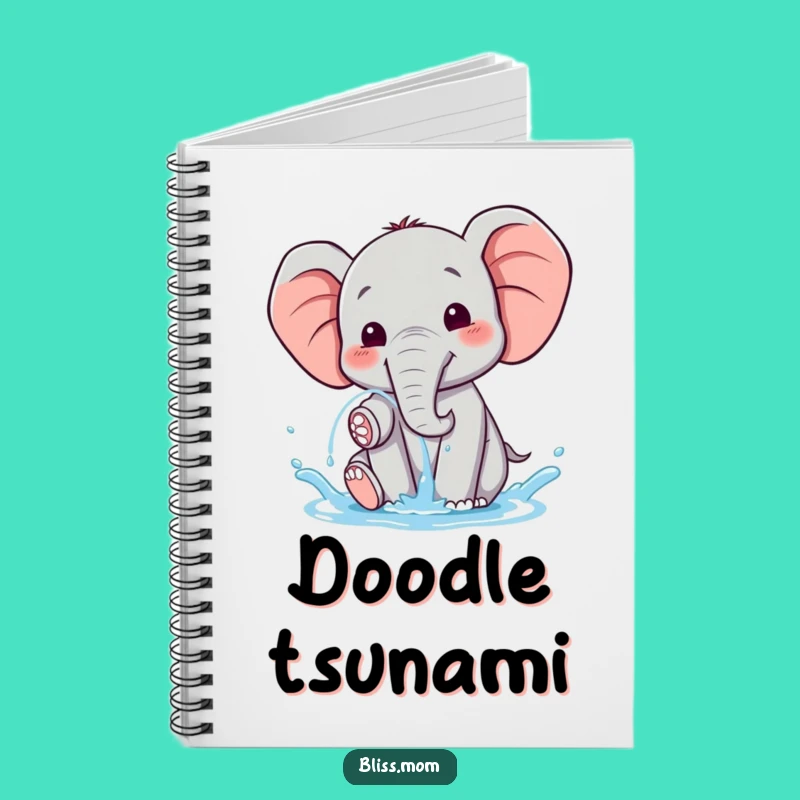 Funny Kawaii Elephant Water Spray Notebook: Cheerful Pachyderm Journal Gift