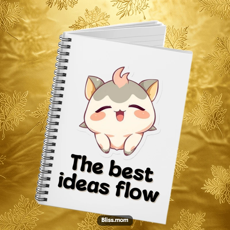 Funny Notebook: An ecstatic creature with closed eyes smiles blissfully, perfect for recording hilarious happy thoughts.