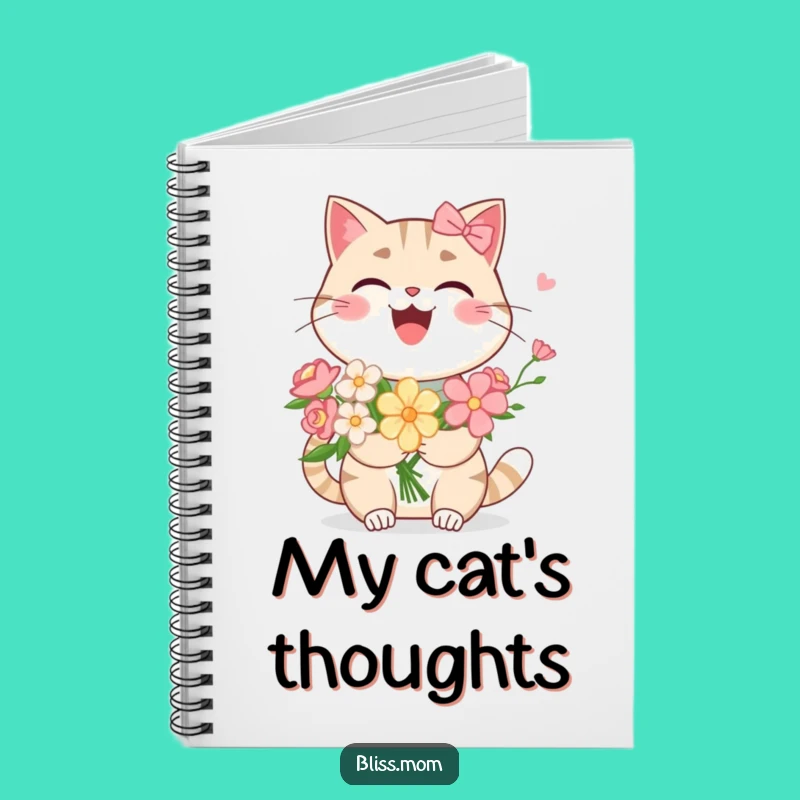 Funny Kawaii Cat Mom Notebook: Laughing Floral Notes, Ideal Funny Gift for Writers