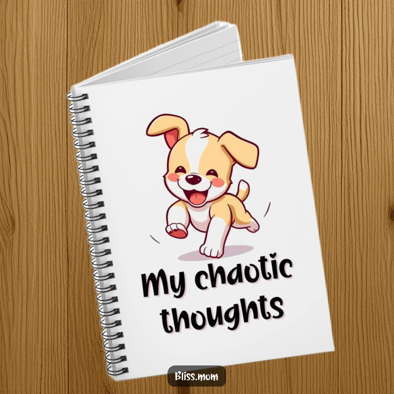 Funny Notebook: Puppy chasing tail in circles, for notes and playful ideas.