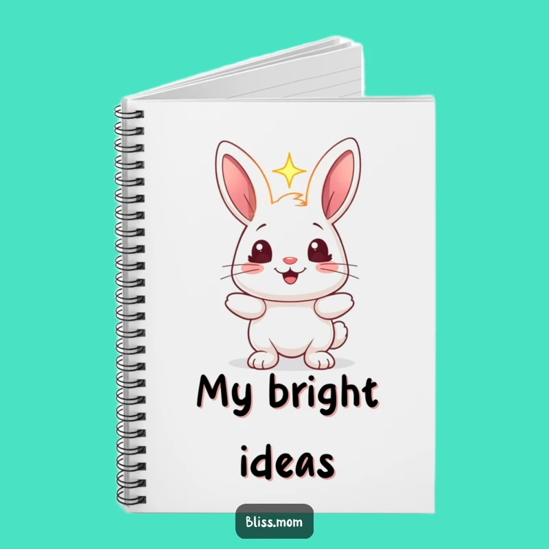 Funny Rabbit Light Sparkle Notebook - Cheerful Bunny Journal