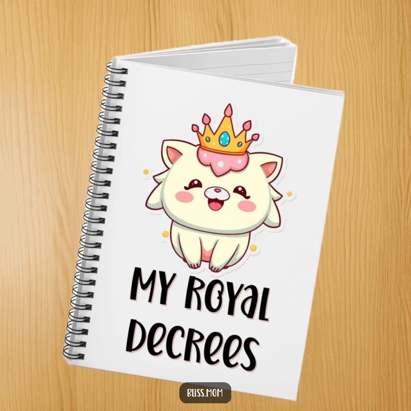Funny Notebook: A creature wearing a sparkly crown radiates happiness, perfect for journaling funny thoughts and creative ideas.
