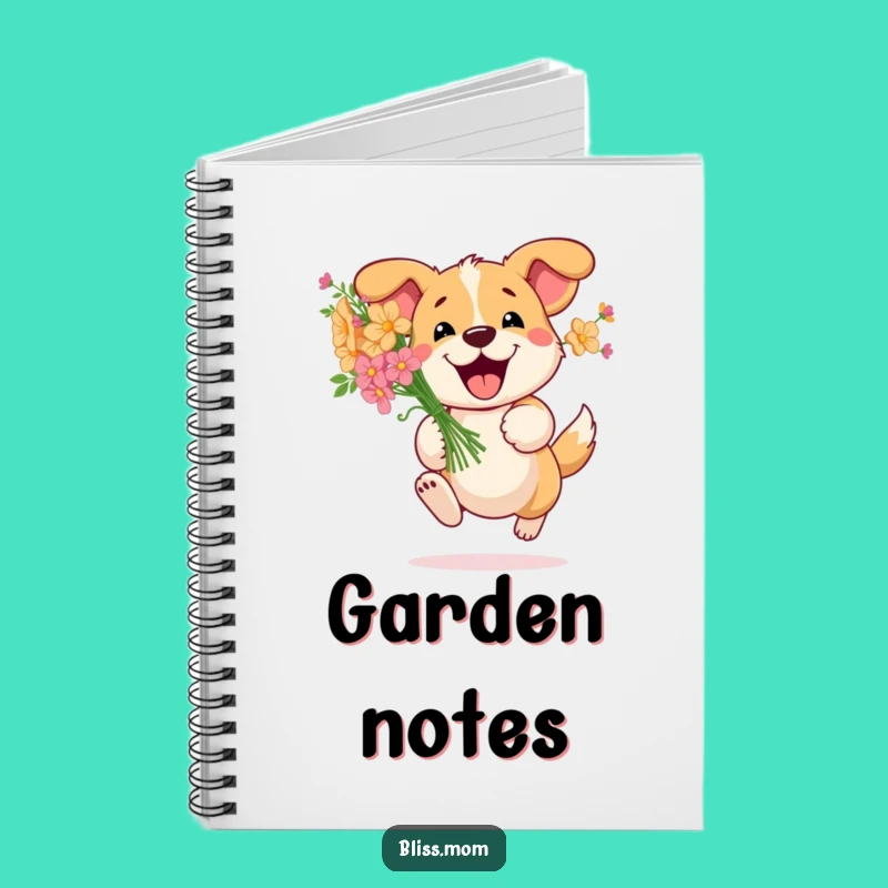 Funny Dog Flowers Notebook: Cute Journal, Adorable Stationery, Cheerful Funny Gift