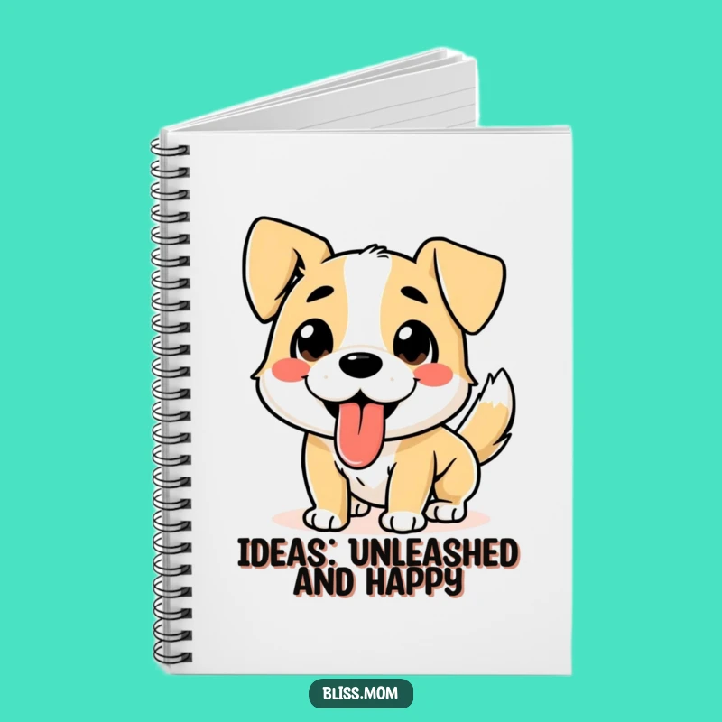 Funny Dog Notebook - Tongue Out Wagging Tail, Creative Funny Gift for Journaling