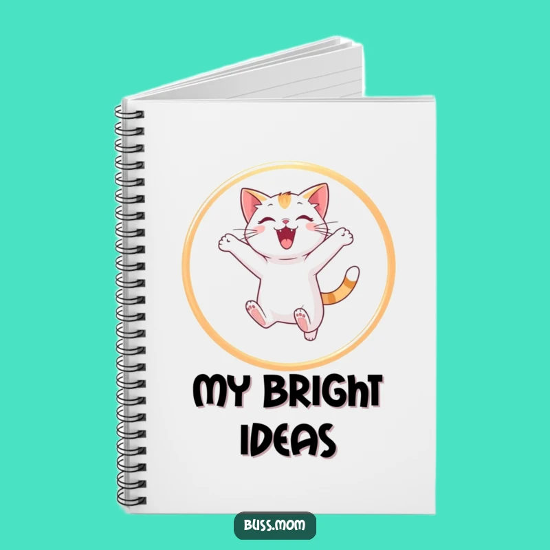 Funny Cat Jumping Hoop Notebook - Playful Light Dancer Journal