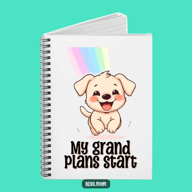 Funny Puppy Rainbow Chase Notebook: Jot Down Happy Thoughts!