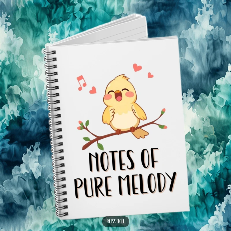 Funny Bird Notebook: A cheerful bird singing its heart out on a branch, perfect for notes and lyrics.