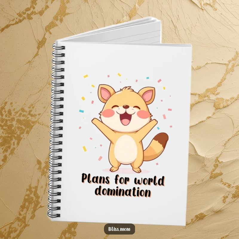 Funny Notebook: A grinning animal joyfully throws confetti, perfect for recording hilarious party plans and happy thoughts.