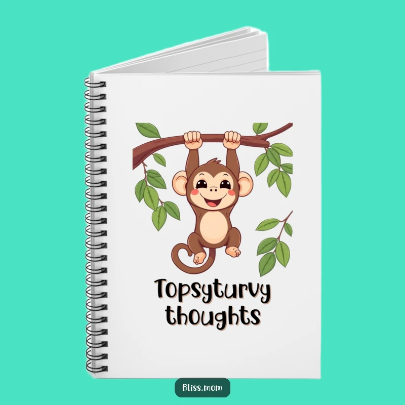 Funny Kawaii Monkey Upside Down Notebook: Whimsical Primate Journal Gift