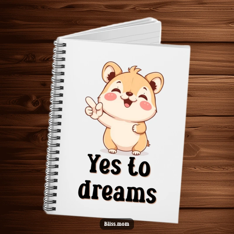 Funny Notebook: A joyful animal beams while holding a YES sign, ideal for journaling with a positive and enthusiastic touch.