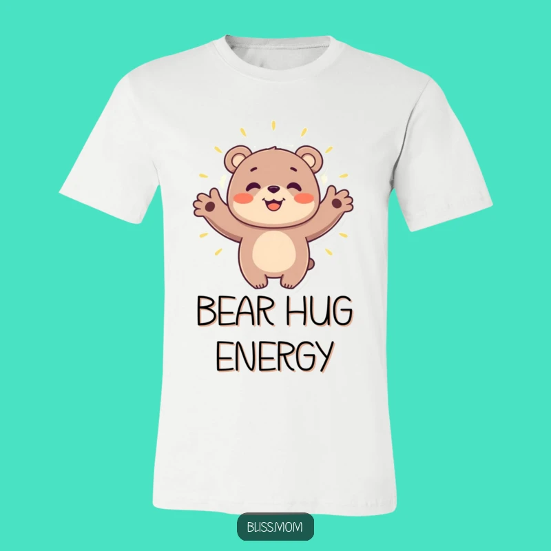 Funny Bear Hugging Aura T-Shirt - Positive Spirit Embracer Tee