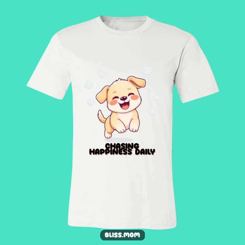 Funny Puppy Bubble T-Shirt: Kawaii Joyful Chase Tee Gift!
