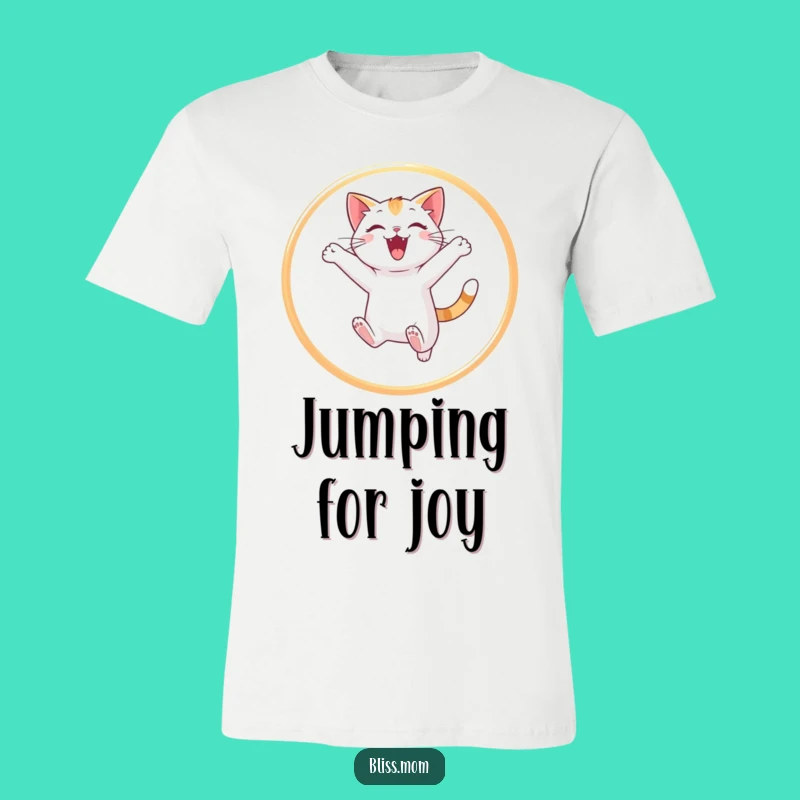 Funny Cat Jumping Hoop T-Shirt - Playful Light Dancer Tee