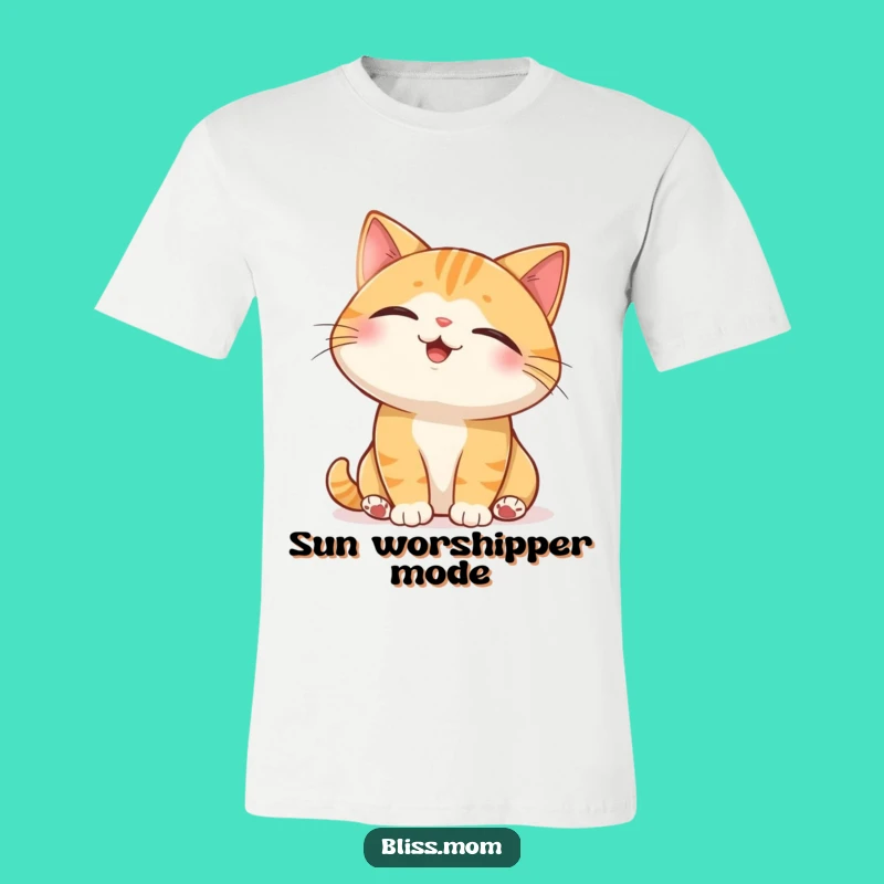 Funny Cat Sunbeam T-Shirt: Relaxed Pet Character Funny Gift