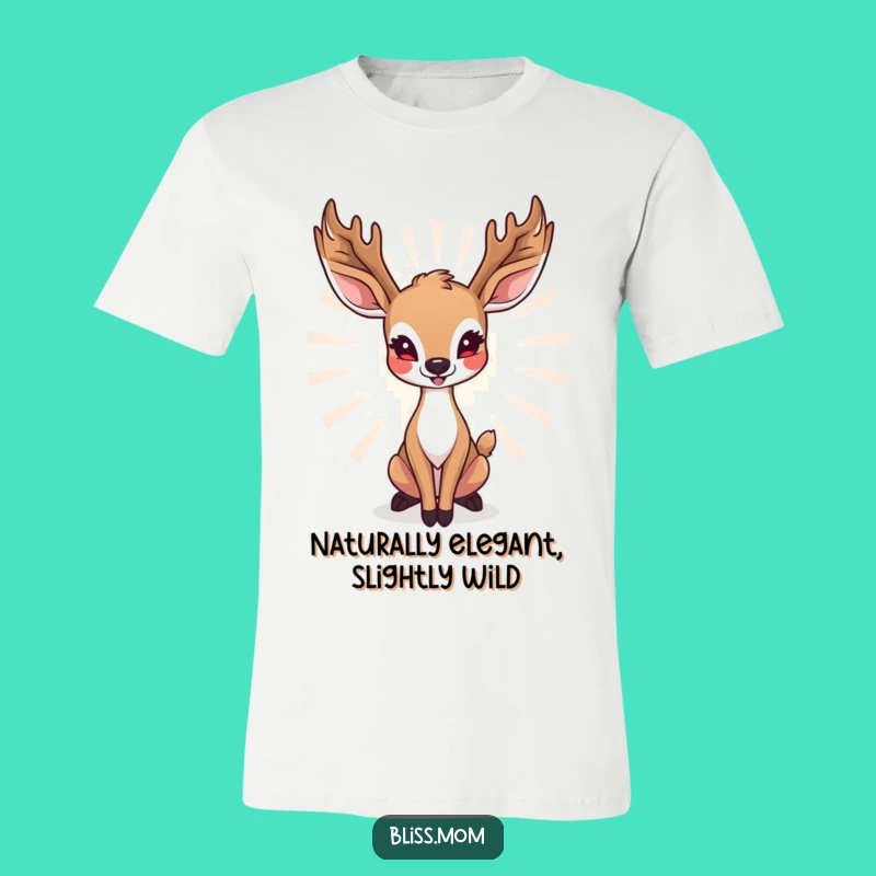 Funny Deer Mom T-Shirt: Radiant Pose, Graceful Motherhood, Ideal Funny Gift