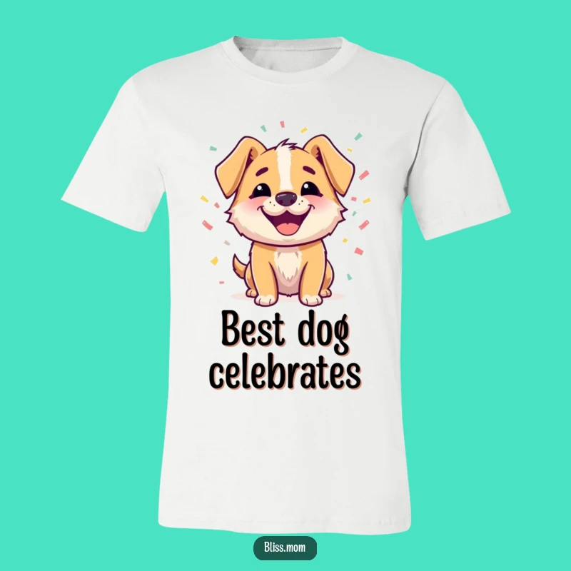 Funny Dog Confetti Party T-Shirt - Cheerful Pup Celebration Tee, Gift