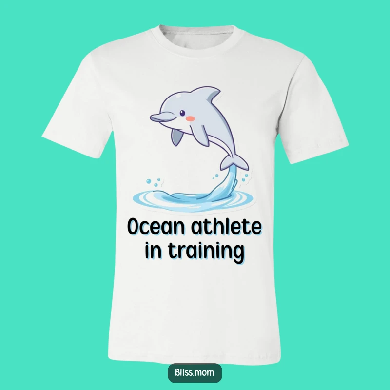 Funny Dolphin T-Shirt: Gleeful Kawaii Leaping Marine Mammal, Hilarious Ocean Gift Tee