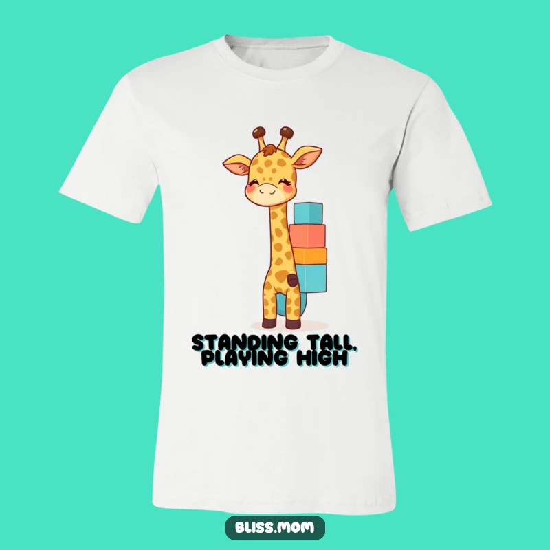 Funny Giraffe Mom T-Shirt: Giggles, Blocks, Playful Parenting, Great Funny Gift