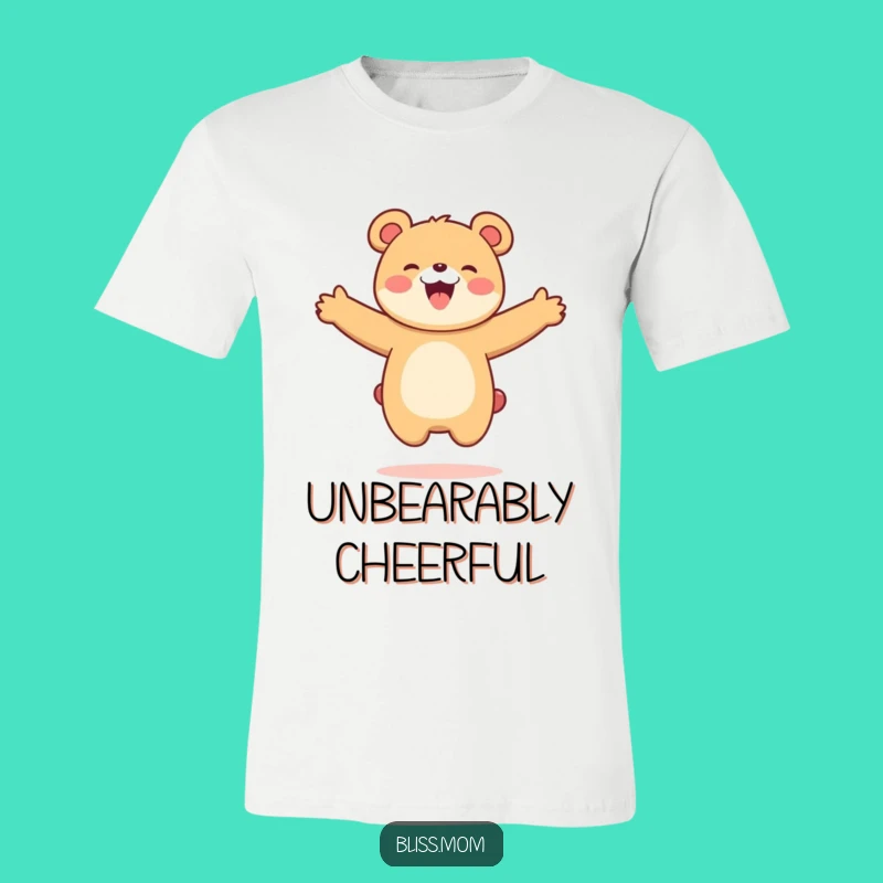 Funny Kawaii Bear Mom T-Shirt: Joyful Leap, Ideal Funny Gift for Bear Lovers
