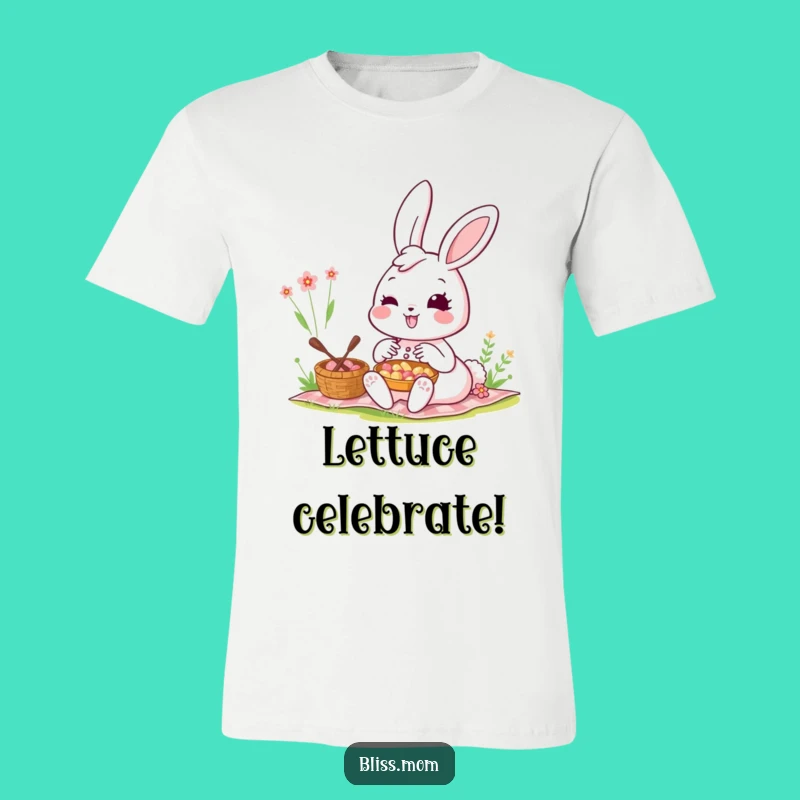 Funny Kawaii Bunny Mom T-Shirt: Radiant Picnic Joy, Ideal Funny Gift for Lovers