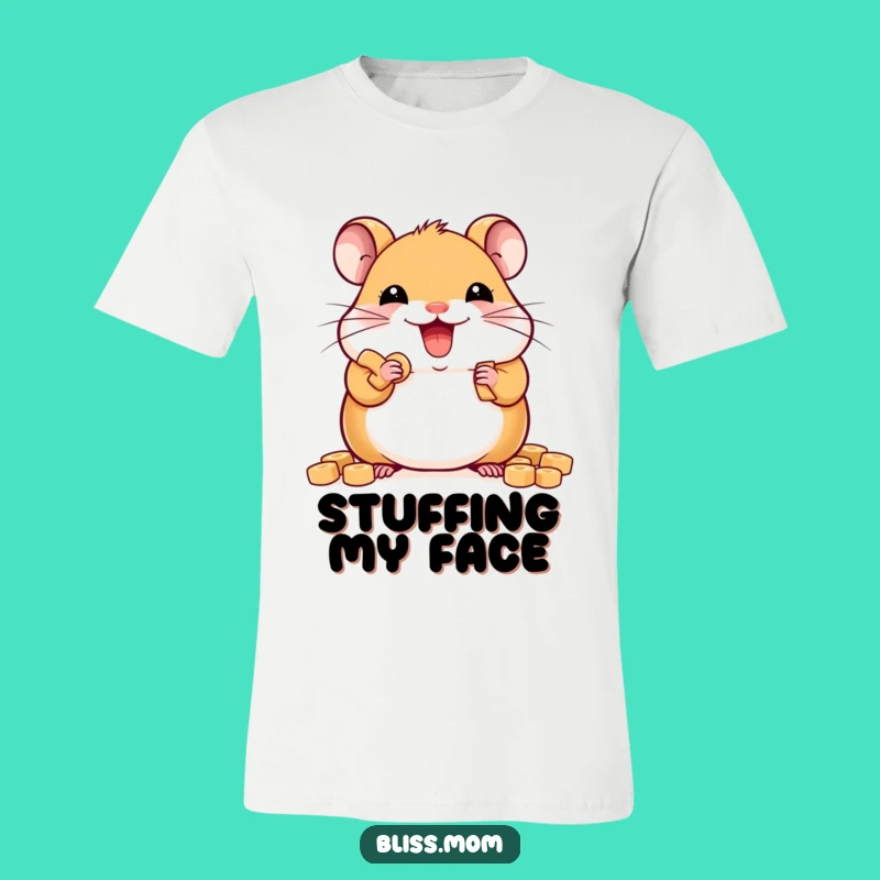 Funny Kawaii Hamster Snack T-Shirt - Delighted Rodent Style Gift