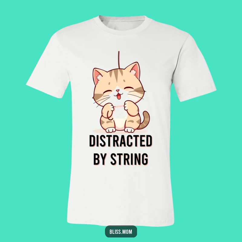 Funny Mama Cat T-Shirt: Kawaii Playful String Batting - Cute Cat Mom Tee