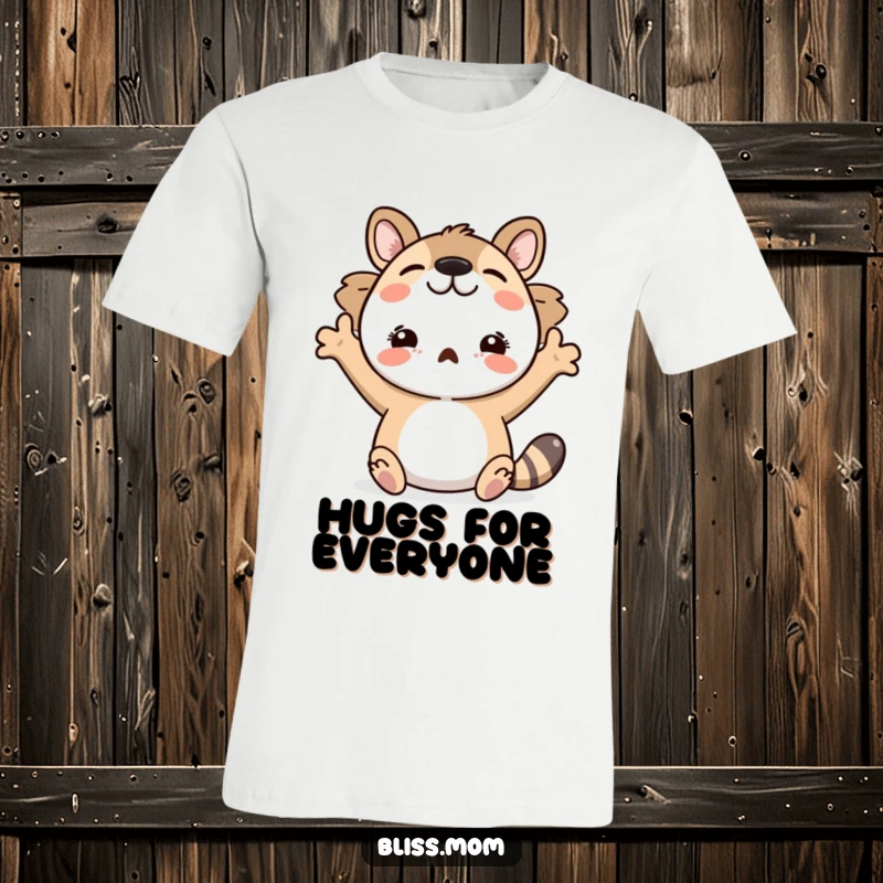 Funny t-shirt featuring an animal with its arms wide open, symbolizing pure joy, excitement, and enthusiastic welcome.