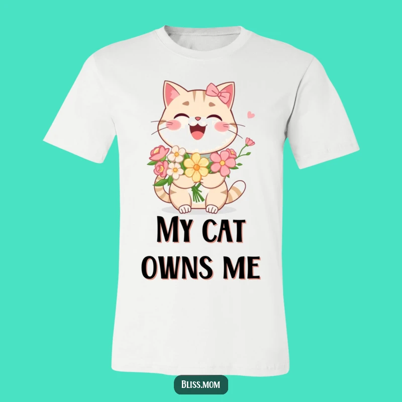 Funny Kawaii Cat Mom T-Shirt: Laughing Floral Queen, Ideal Funny Gift for Cat Lovers
