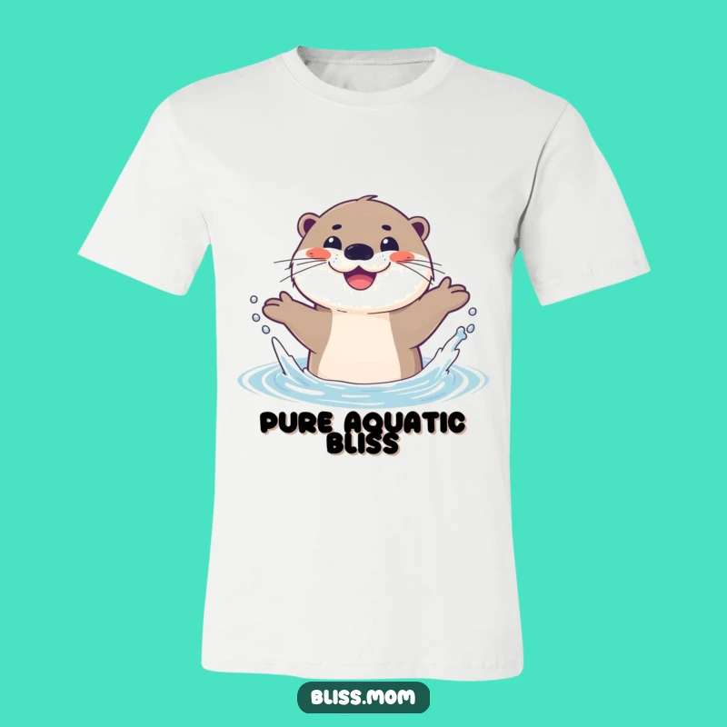 Funny Otter Splash Tee: Joyful Water Play Shirt with Wide Smile