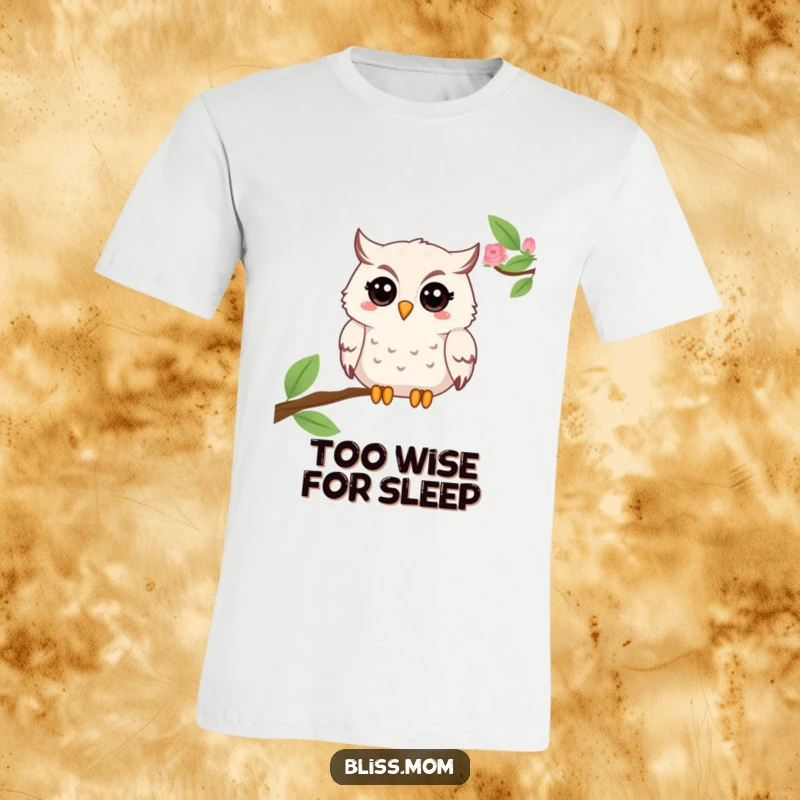 Funny Mama Owl T-Shirt, depicted beaming with a knowing twinkle, celebrating wise and humorous motherhood. A fun gift.