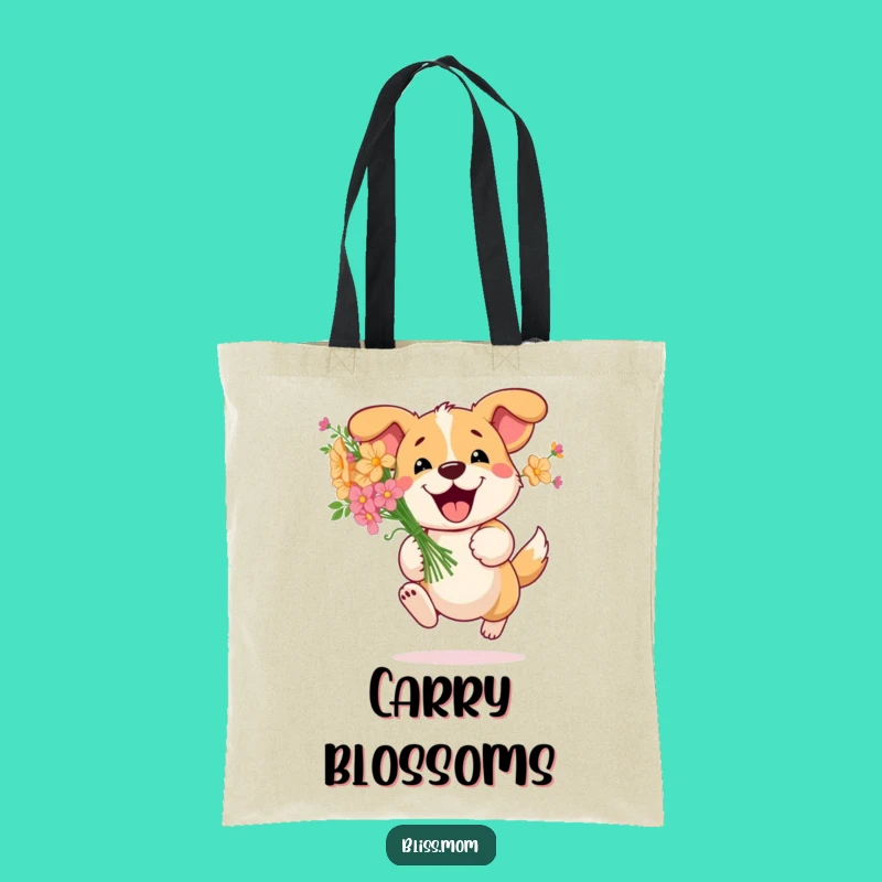 Funny Dog Flowers Tote Bag: Cute Canine Bag, Adorable Accessory, Practical Funny Gift
