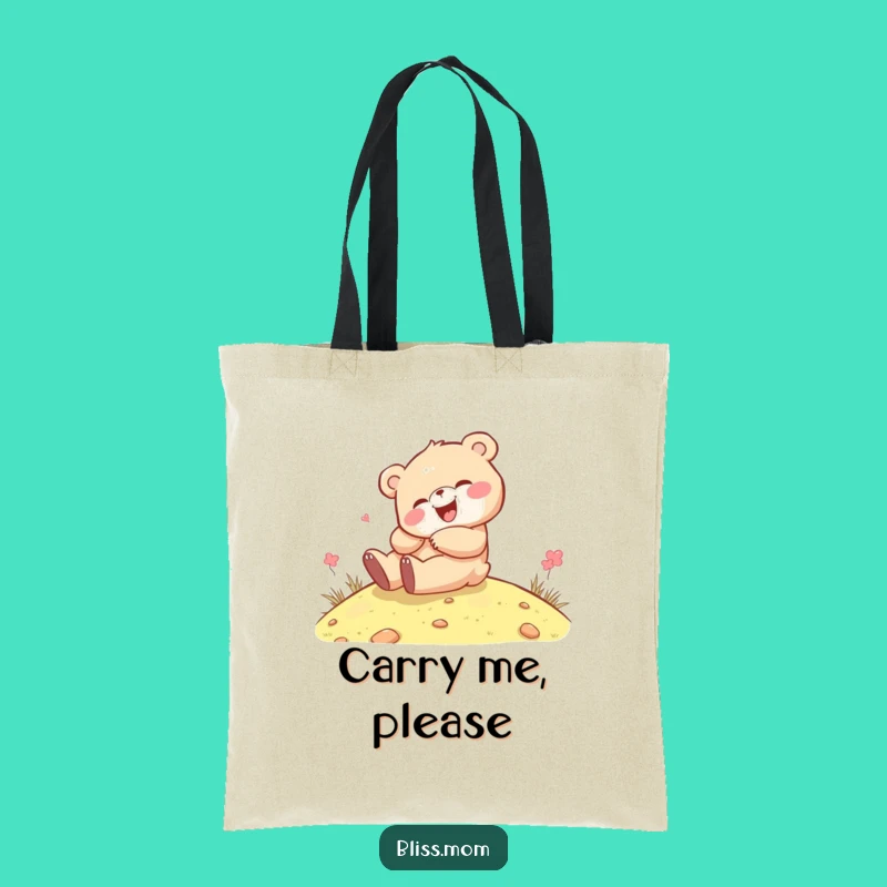 Funny Kawaii Bear Cub Rolling Tote: Cute Playful Bag Gift