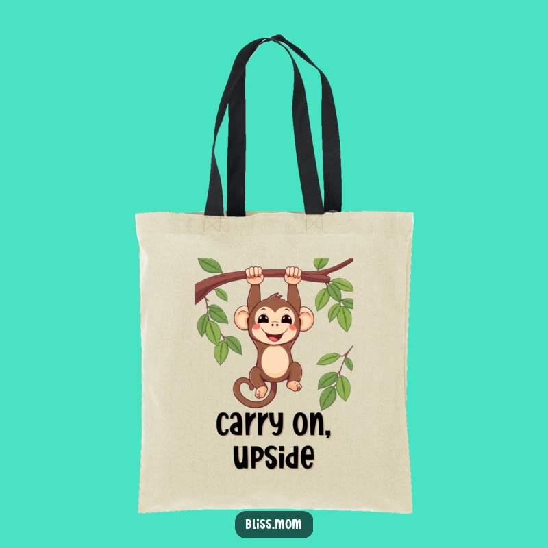 Funny Kawaii Monkey Upside Down Tote: Stylish Primate Bag Gift