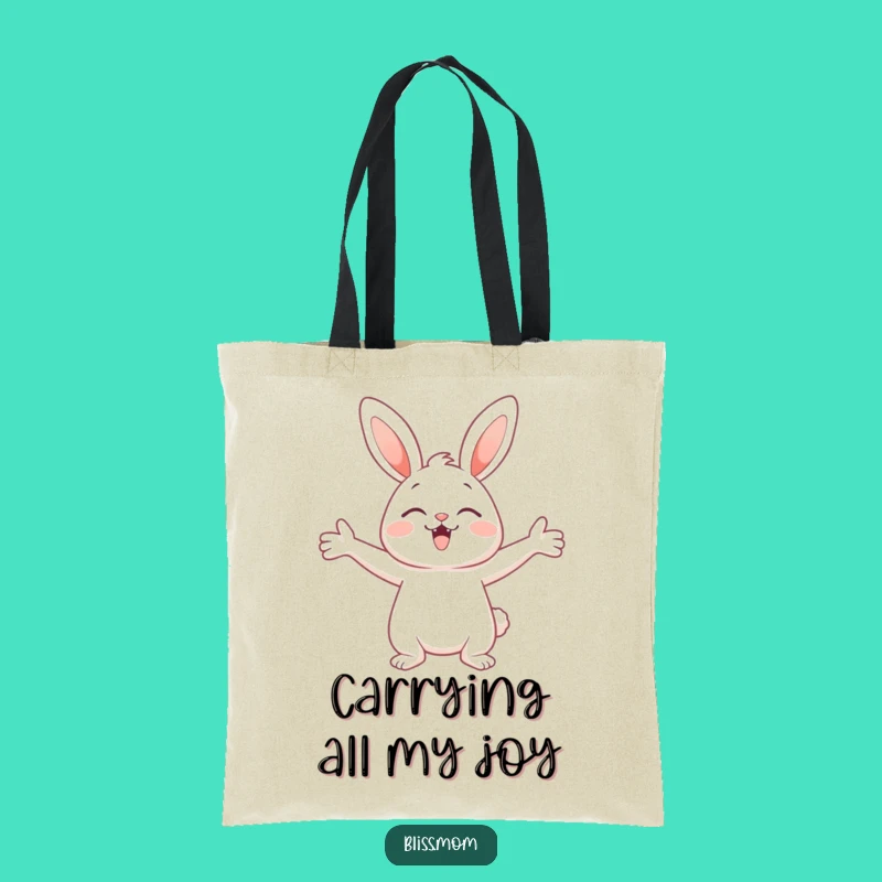 Funny Bunny Hug Tote Bag: Delightful Open Arms for Everyday Joy