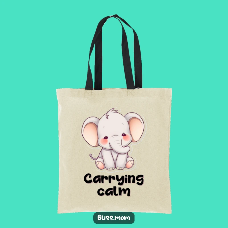 Funny Elephant Peace Tote Bag - Serene Gentle Giant Accessory