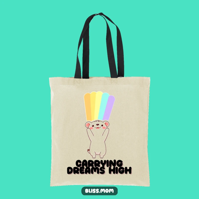 Chic Funny Hopeful Animal Rainbow Tote Bag, Carry Your Dreams with You