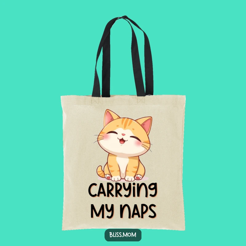 Funny Cat Sunbeam Tote Bag: Relaxed Pet Character Funny Gift