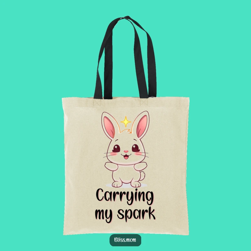Funny Rabbit Light Sparkle Tote Bag - Cheerful Bunny Accessory