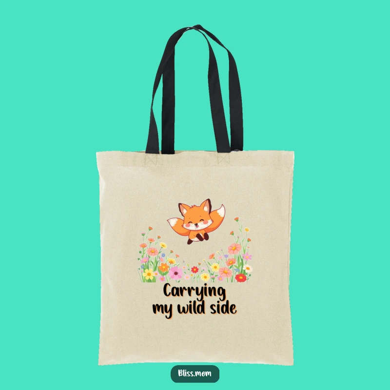 Funny Fox Wildflower Tote Bag - Stylish Nature Accessory Gift