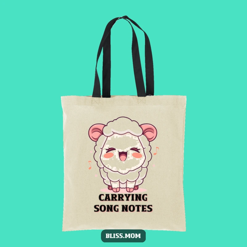 Funny Kawaii Sheep Mom Tote Bag: Cheerful Melody Carrier, Perfect Shopping Gift