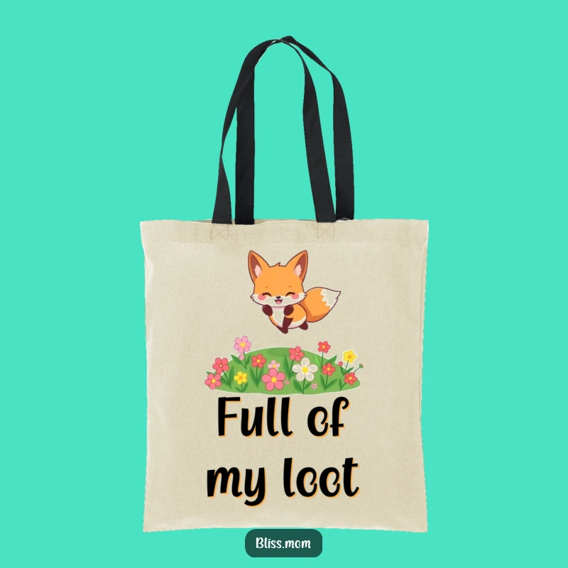 Funny Kawaii Fox Tote Bag - Cheerful Woodland Carryall & Gift