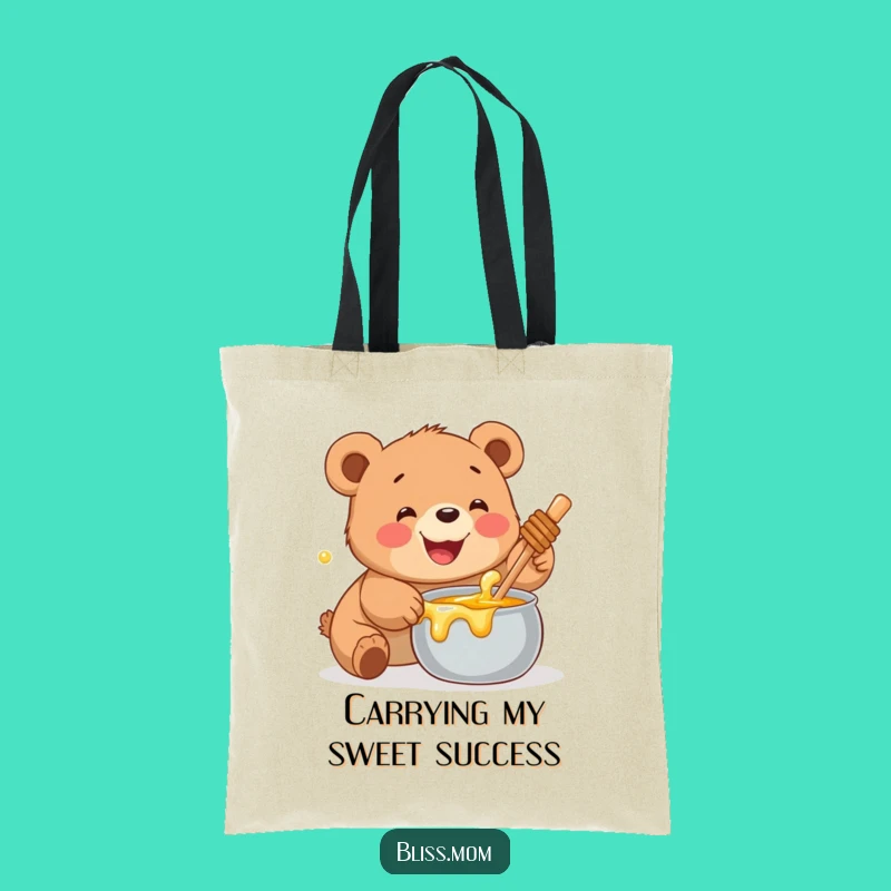 Funny Bear Cub Tote Bag - Honey Pot Hunter, Practical Funny Gift for Shoppers