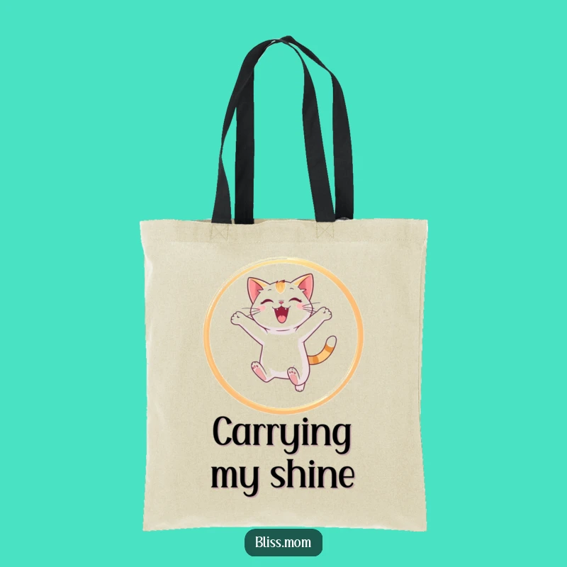 Funny Cat Jumping Hoop Tote Bag - Playful Light Dancer Accessory