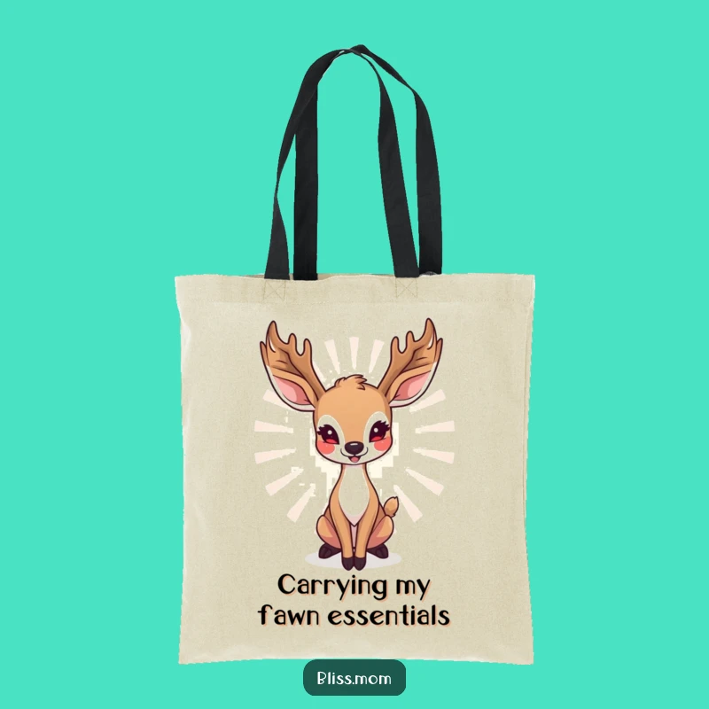 Funny Deer Mom Tote Bag: Radiant Grace, Spacious Carry-all, Perfect Funny Gift