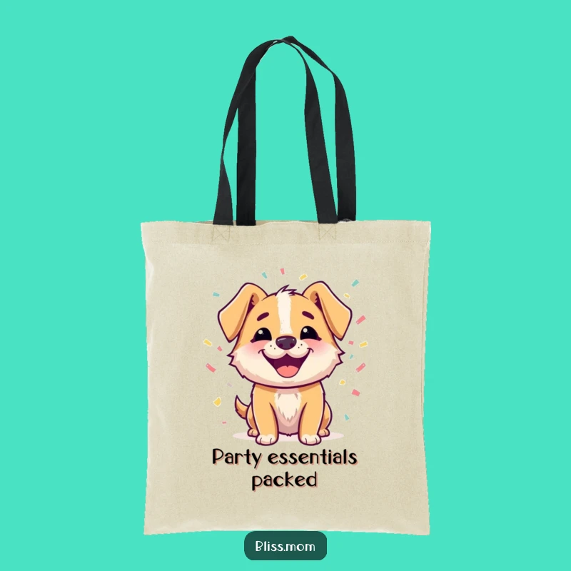 Funny Dog Confetti Tote Bag - Party Pup Carry-all, Whimsical Gift