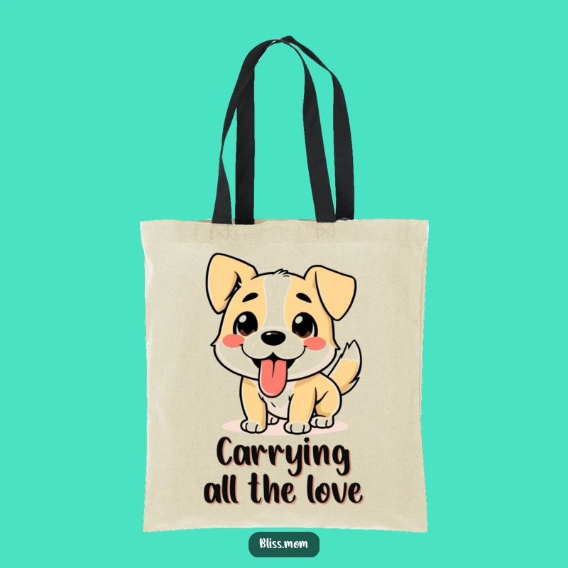 Funny Dog Tote Bag - Tongue Out Wagging Tail, Practical Funny Gift for Dog Owners
