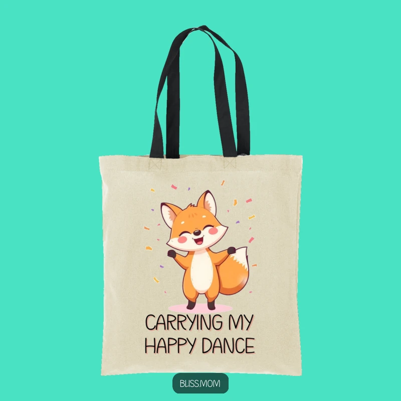 Funny Fox Confetti Dance Tote Bag: Cheerful & Practical Fun Accessory