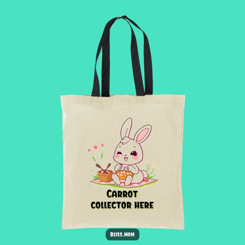 Funny Kawaii Bunny Mom Tote Bag: Radiant Picnic Carry-All, Chic Funny Gift